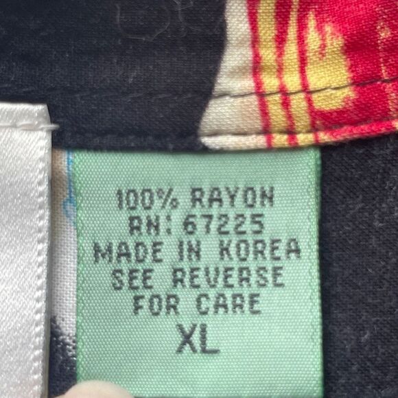 Treasure Island Men's Hawaiian Short Sleeve Button-Down Shirt  Black XL - Picture 6 of 10